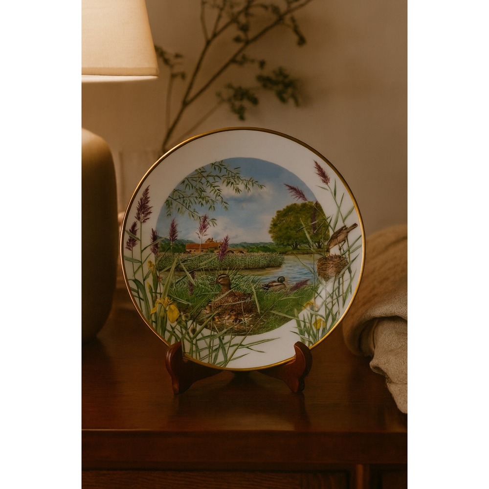 Vintage Franklin Porcelain July Beside the River Plate by Peter Barrett 9 Inch